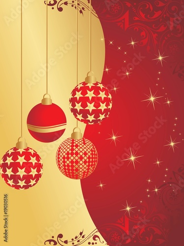 background with hanging xmas ball