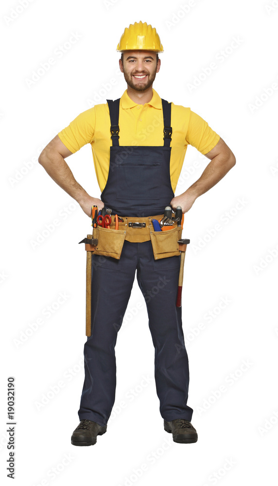 portrait of young standing manual worker portrait of young standing manual worker