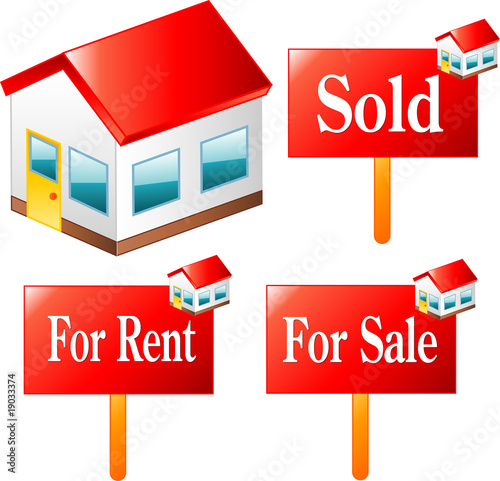 House, Sold, rent, sale icons