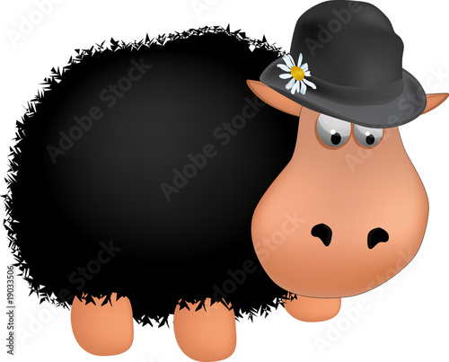 black sheep in a hat