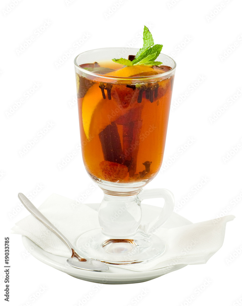 Alcohol cocktail with strawberry, lemon and spice Alcohol cocktail with strawberry, lemon and spice