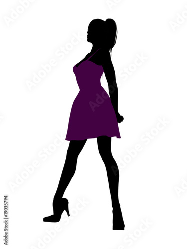 Fashionable Female Illustration Silhouette