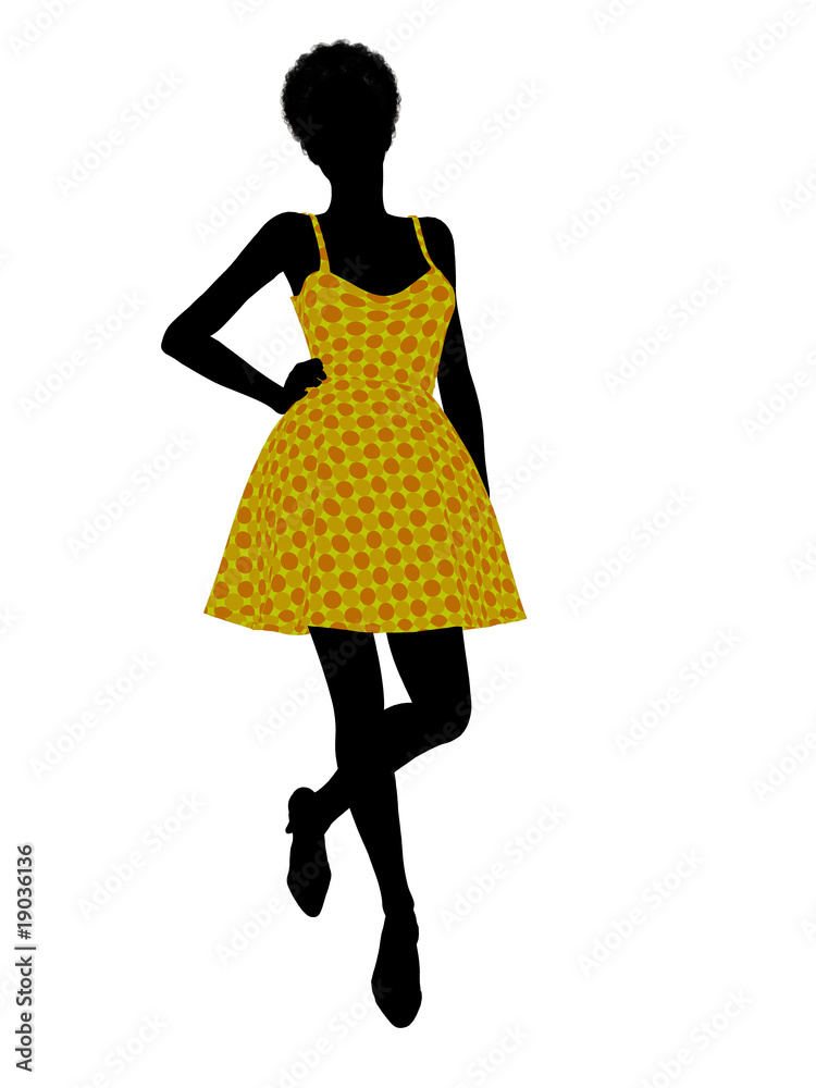 Fashionable African American Female Illustration Silhouette Fashionable African American Female Illustration Silhouette