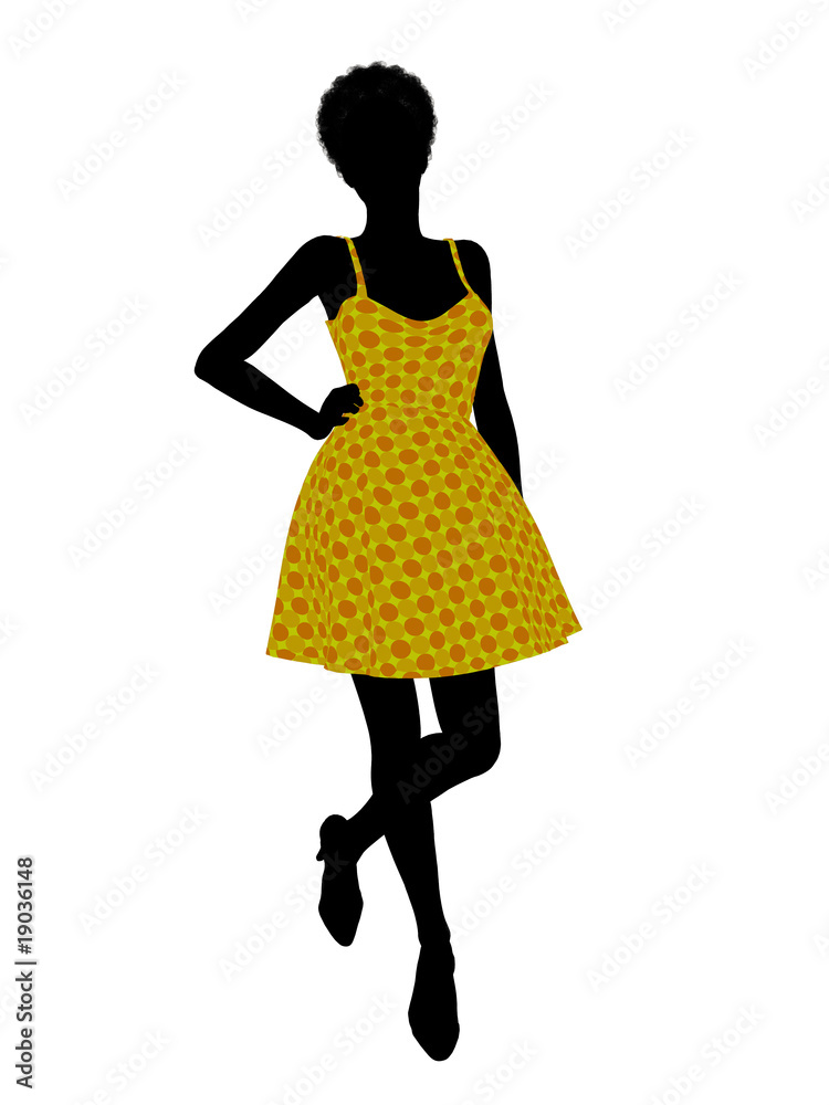 Fashionable African American Female Illustration Silhouette Fashionable African American Female Illustration Silhouette