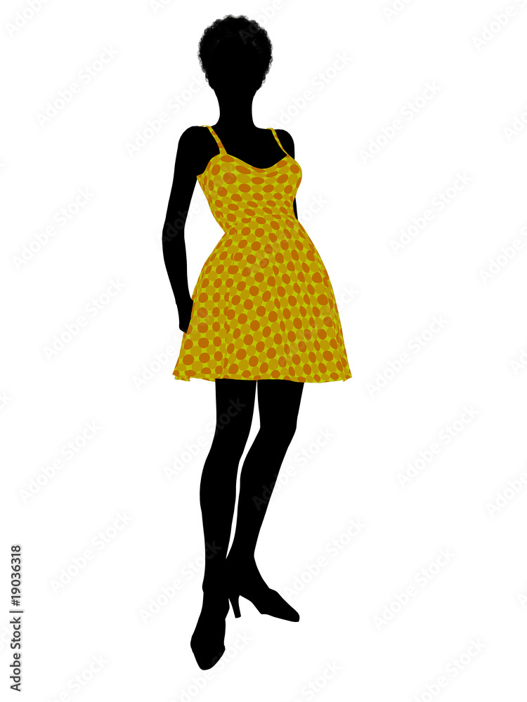 Fashionable African American Female Illustration Silhouette Fashionable African American Female Illustration Silhouette