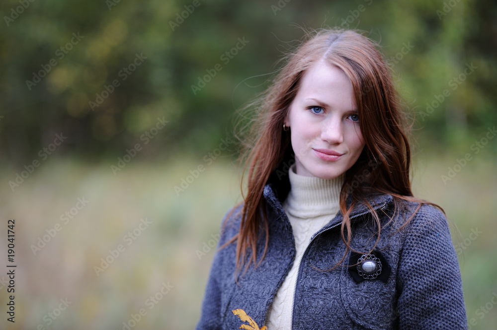 Beautiful young woman in forest Beautiful young woman in forest