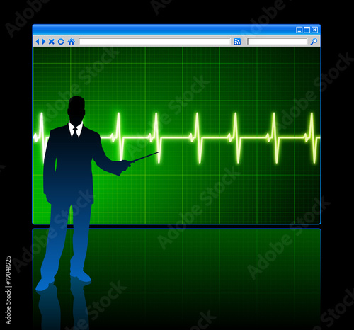 businessman with web page internet background