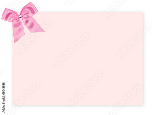 Blank pink gift tag with a bow