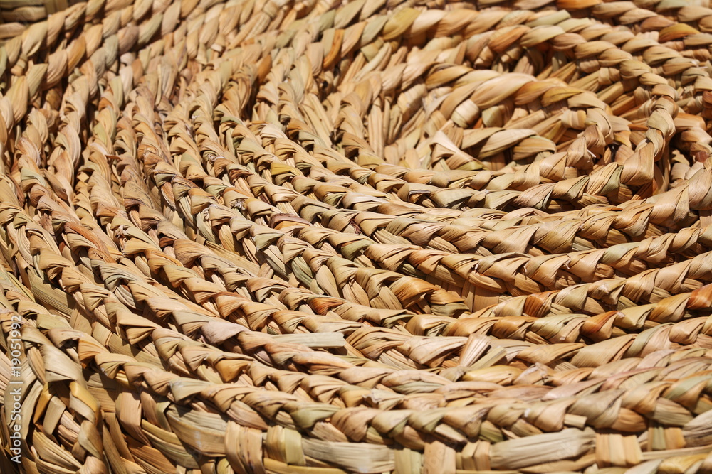 Obraz premium Floor mat spirals and texture (made from woven reeds background)