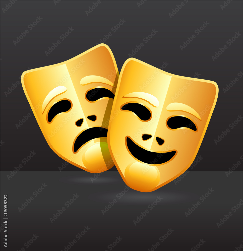 Comedy and tragedy theater masks Comedy and tragedy theater masks