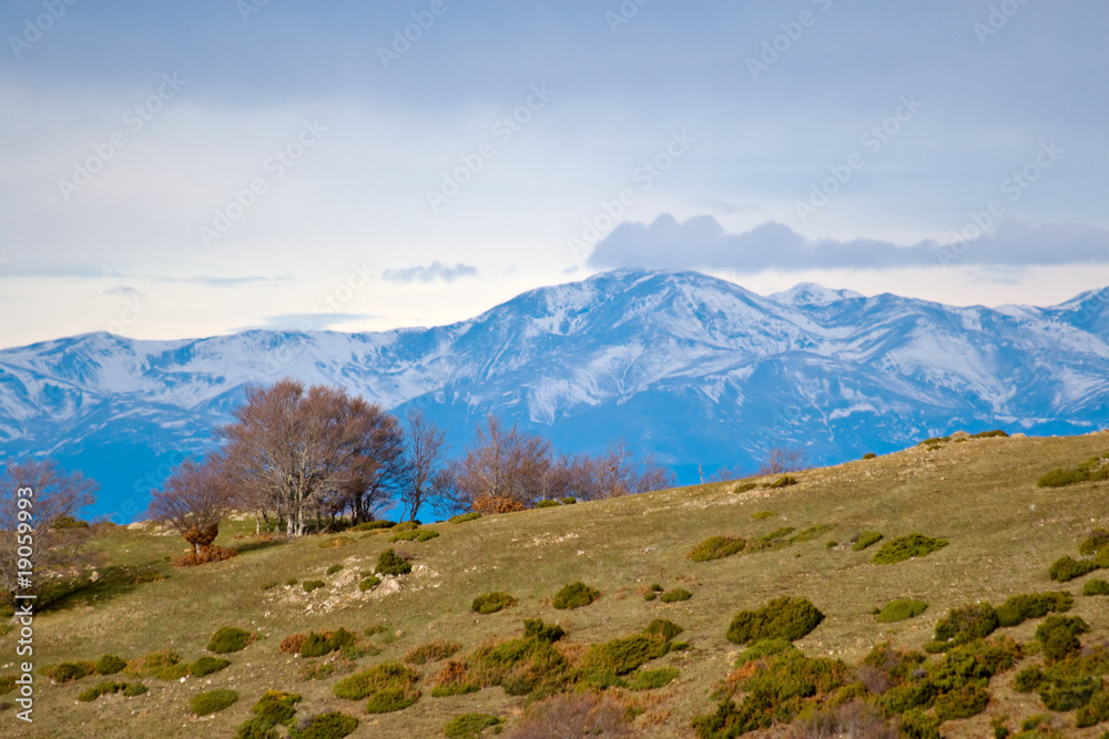 Fototapeta premium Pyrenees view from the Matagalls mountain, Montseny