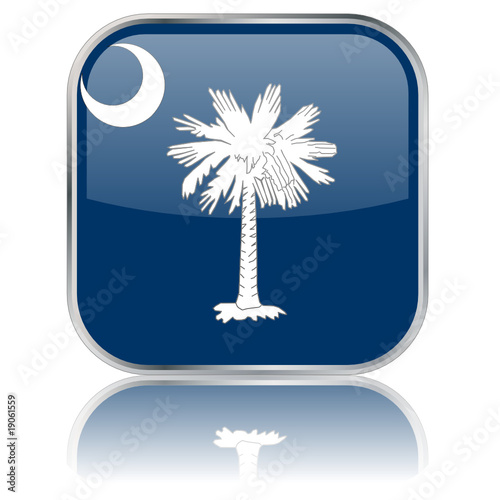 South Carolina State Square Flag Button (USA Vector Reflection)
