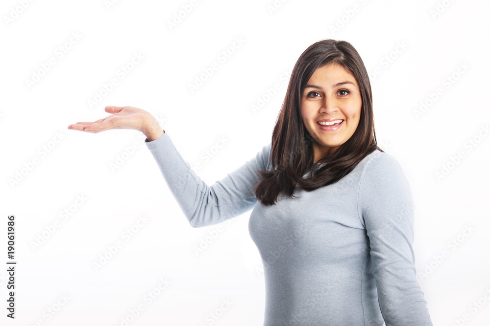 Young woman demonstrating