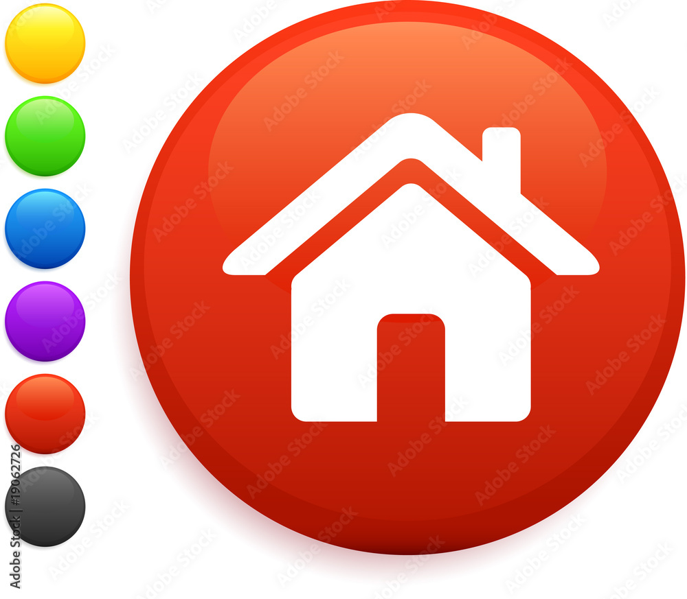 house icon on round internet button house icon on round internet button
