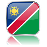 Namibia Square Flag Button (Namibian - Vector - Reflection)