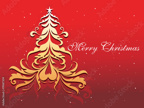 christmas tree with red background
