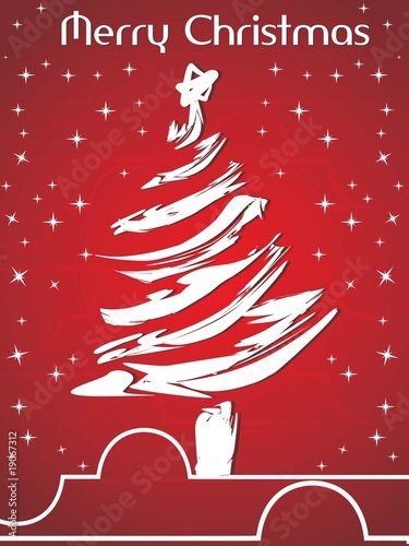 twinkle star background with xmas tree