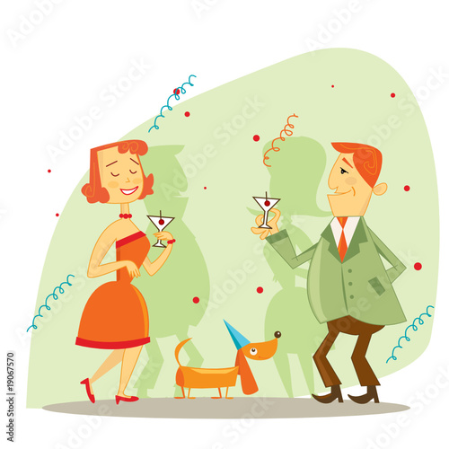 New Year party vector illustration