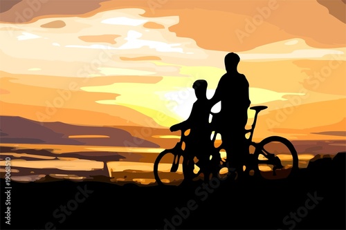 bicycle sunset