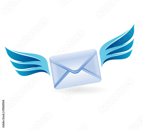 flying letter - vector concept
