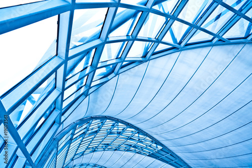 Abstract blue wall interior background