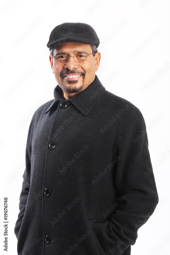 Middle age man in black winter jacket
