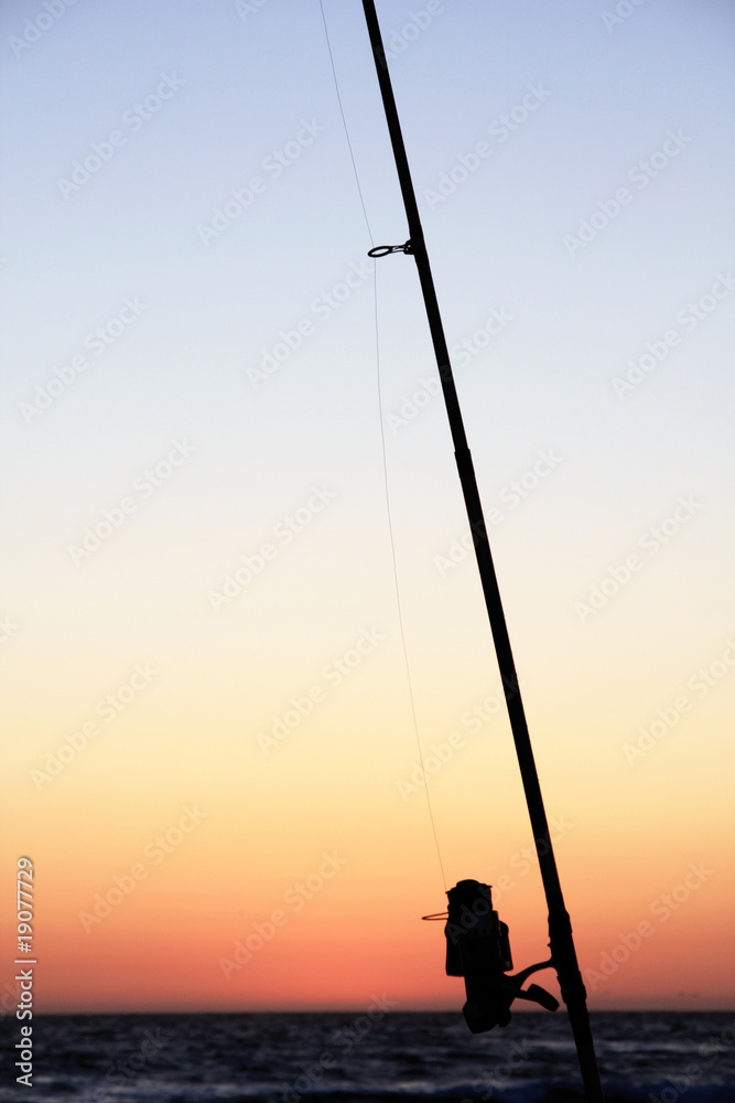Fishing pole silhouette