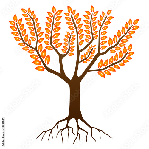 Arbre en Automne - Autumn Tree (Saisons - Dessin - Vecteur)