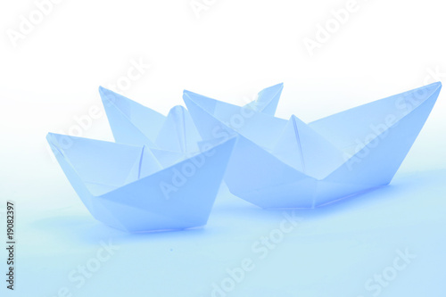 Blue Paper boat.