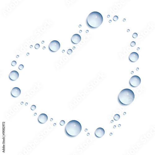 Heart made of water drops