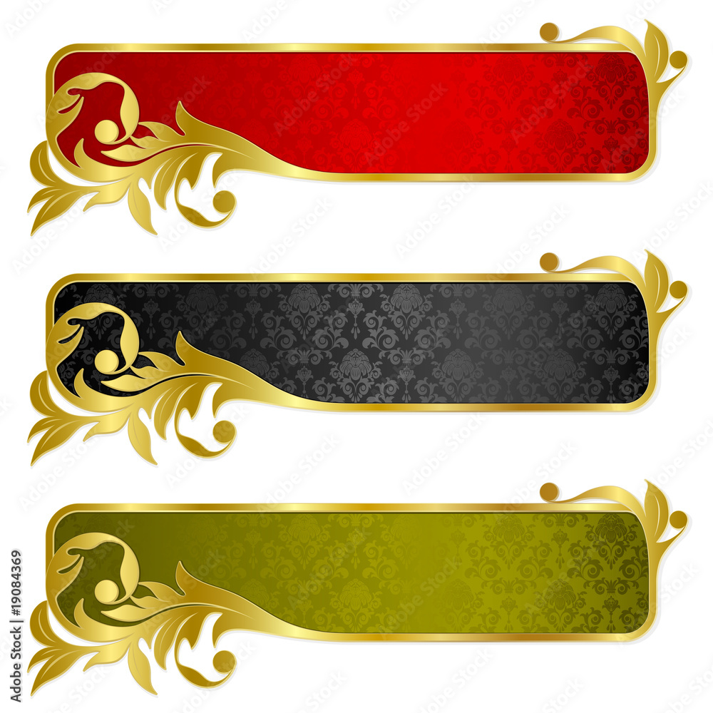 Obraz premium Set from gold banners