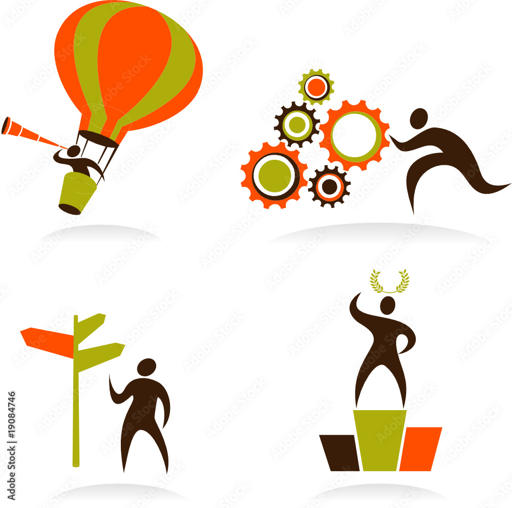 collection of business concept icons and logos