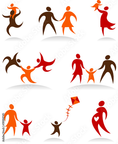 collection of family people - icons and logos