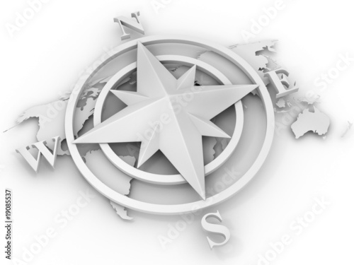 Canvas Print rose compass
