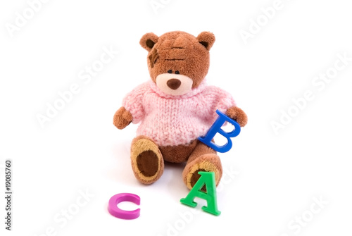 Teddy bear and abc