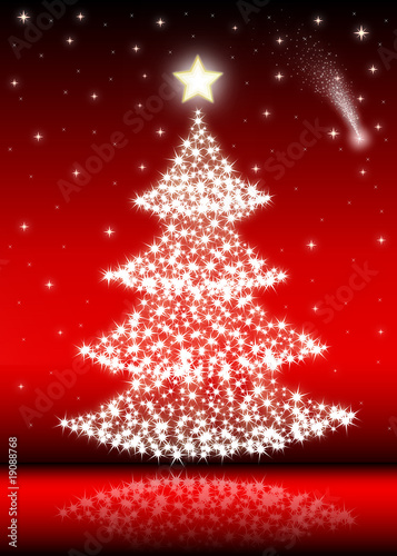 Christmas Tree with white stars