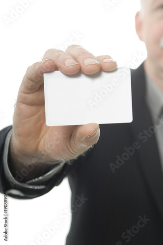 Handing out business card