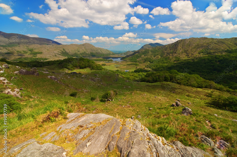 scenic landscape with lake and mountains scenic landscape with lake and mountains