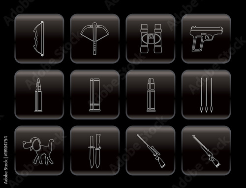 Hunting and arms Icons - Vector Icon Set