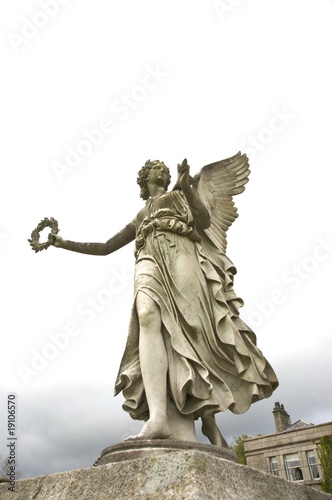 winged woman sculpture