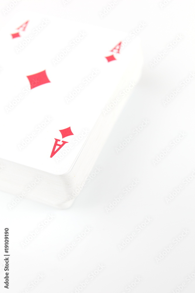 pack of cards with an ace on the top