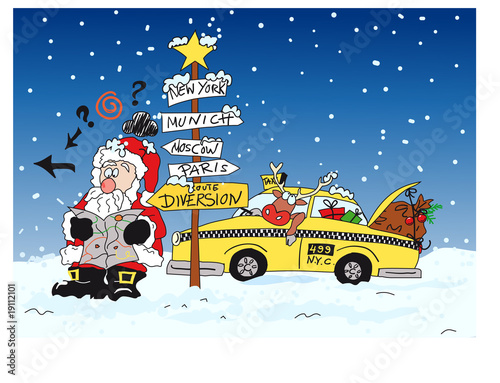 Weihnachtsmann sucht den weg