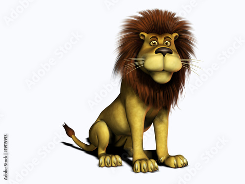Fototapeta Naklejka Na Ścianę i Meble -  Smiling cartoon lion.