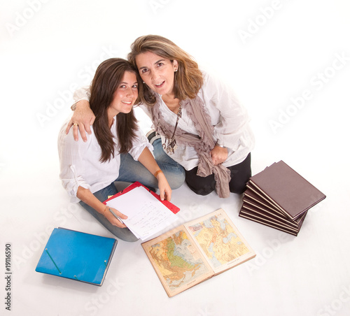 Friendly mom and daughter a...