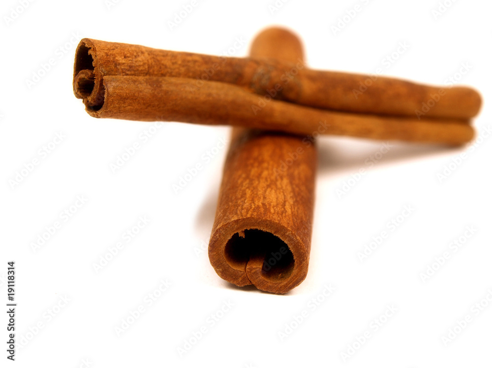cinnamon on white background cinnamon on white background