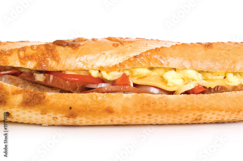 close-up baguette sandwich