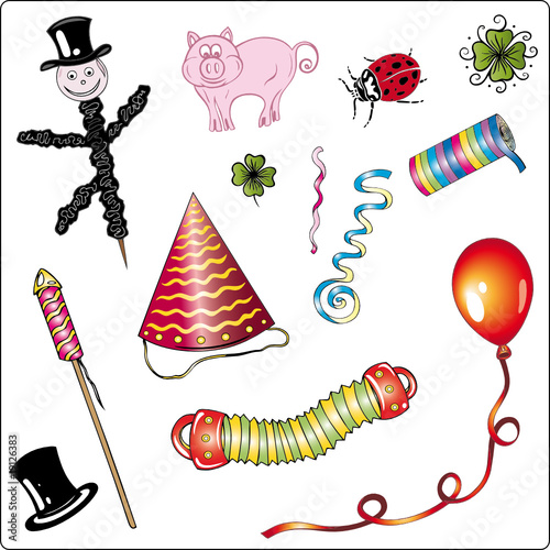 Sylvester, Silvester, Neujahr, design elements