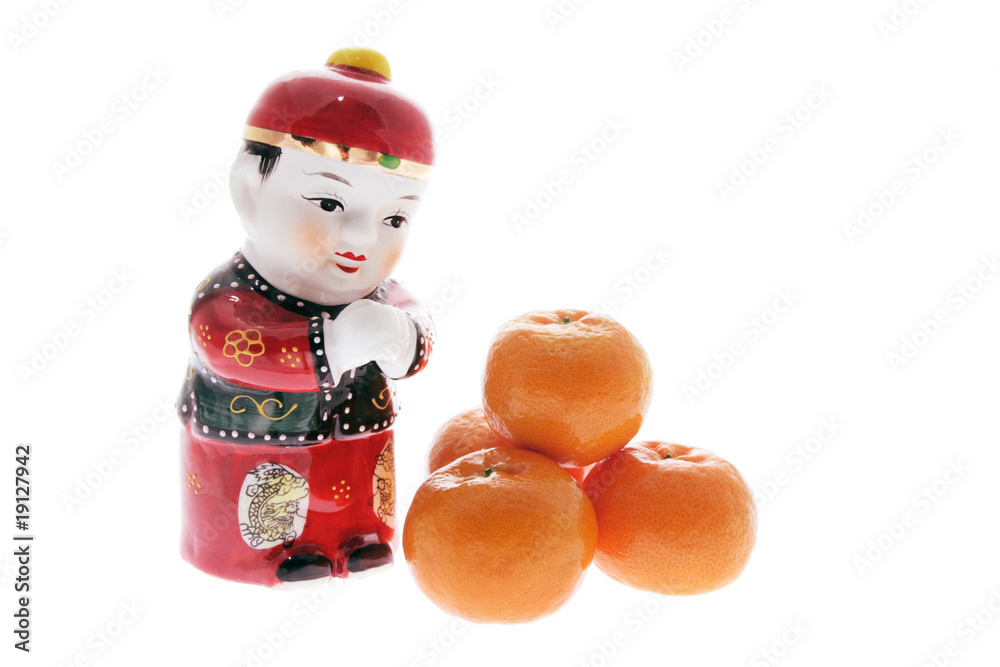 Chinese Figurine and Mandarins