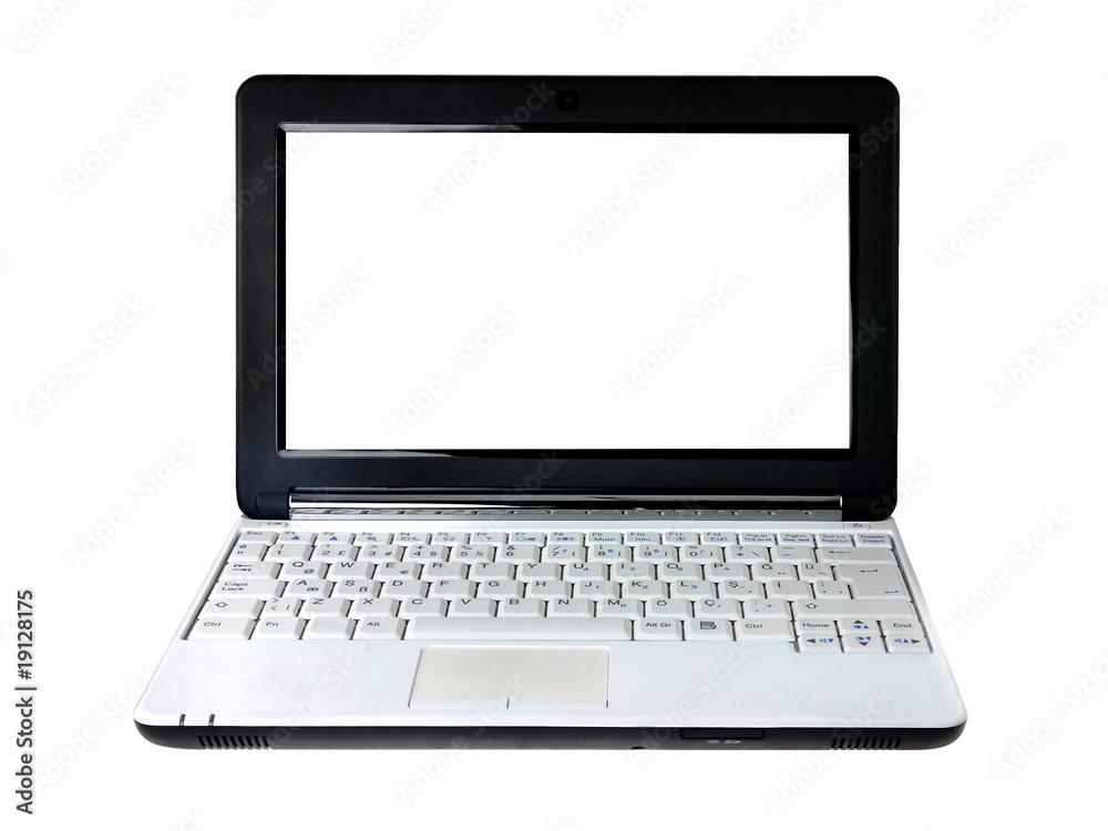 Laptop with blank screen - isolated Laptop with blank screen - isolated