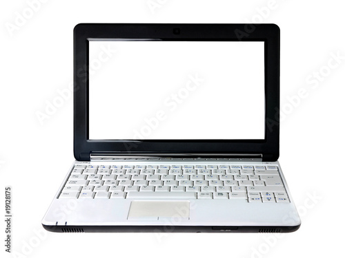 Laptop with blank screen - isolated